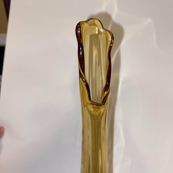 Fenton - Rose Amber Vase - 15" - Picture 2 of 6